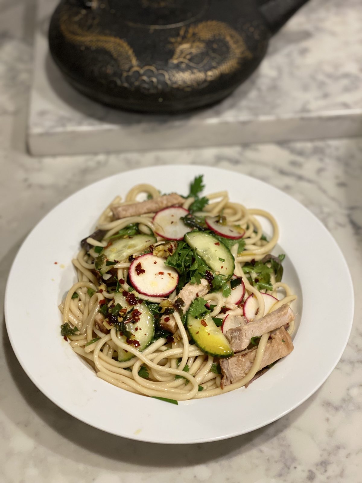 Noodle Salad With Pork and Chile-Oil