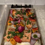 Grilled Salmon with Sweet Peppers & Chimichurri Sauce